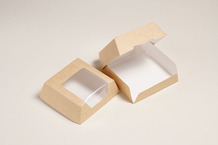 Boîte pâtissière individuelle fenêtre kraft petit format