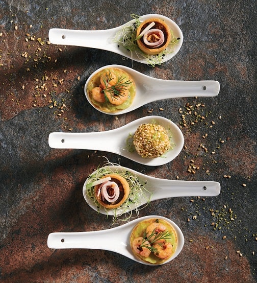 Recette mini blinis avocat et crevettes marinées au curry breton