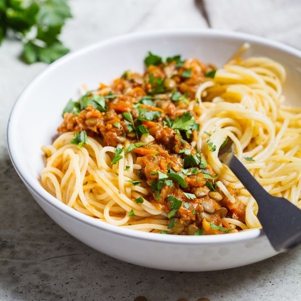 Recette Végétarienne : Spaghetti bolognaise aux lentilles