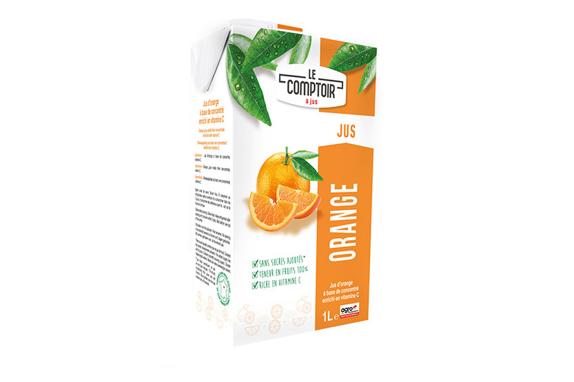 Jus d'orange à base de jus concentré