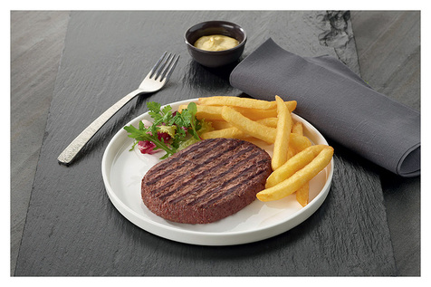 Steak haché marqué cuit à coeur