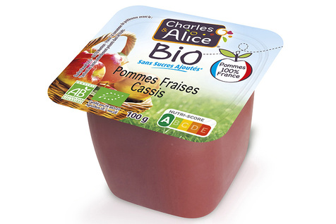 Compote de pomme fraise cassis sans sucres ajoutés BIO