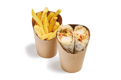 Pot wrap et frites carton brun