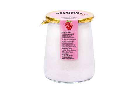 Yaourt brassé sucré à la framboise
