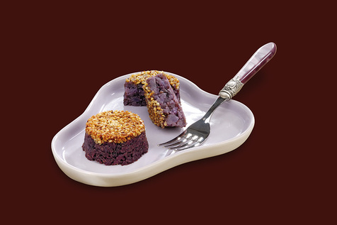Fondant de vitelotte aux éclats d'amandes