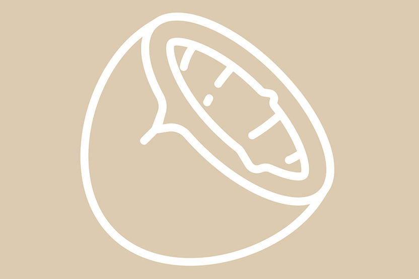 Glace à la noix de coco et coco râpée