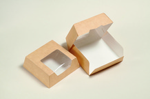 Boîte pâtissière individuelle fenêtre kraft moyen format