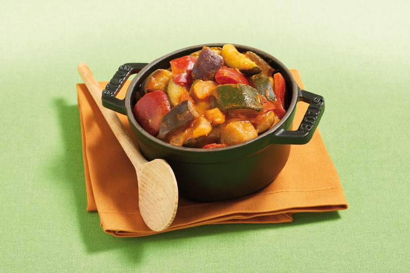 Poêlée de ratatouille cuisinée à l'huile d'olive