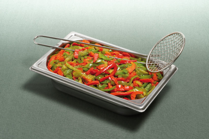 Poivron rouge et vert en lanières