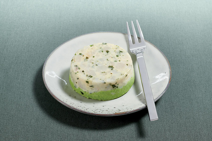 Tartare de Saint-Jacques sur sa crème verte